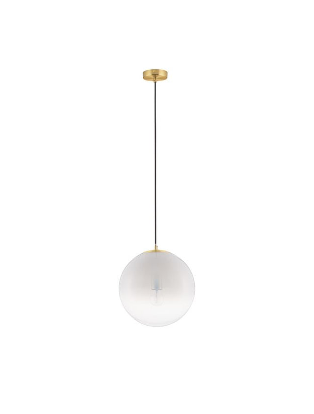 VITA Brass Gold Metal & Gradient White Glass LED E27 1x12 Watt 230 Volt IP20 Bulb Excluded D: 30 H: 120 cm Adjustable Height