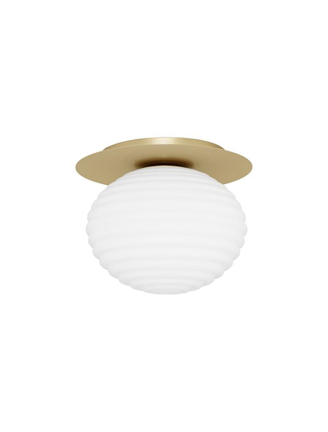 ALLEN Matt Gold Metal & Milky White Structured Glass LED E27 1x12 Watt 230 Volt IP20 Bulb Excluded 35 D: 35 H: 28 cm