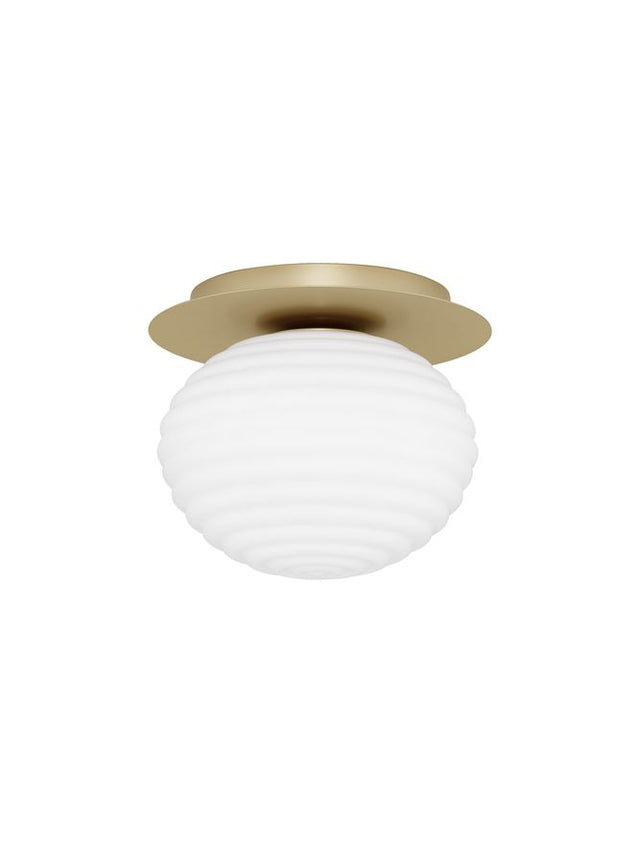 ALLEN Matt Gold Metal & Milky White Structured Glass LED E27 1x12 Watt 230 Volt IP20 Bulb Excluded D: 26 H: 21.5 cm