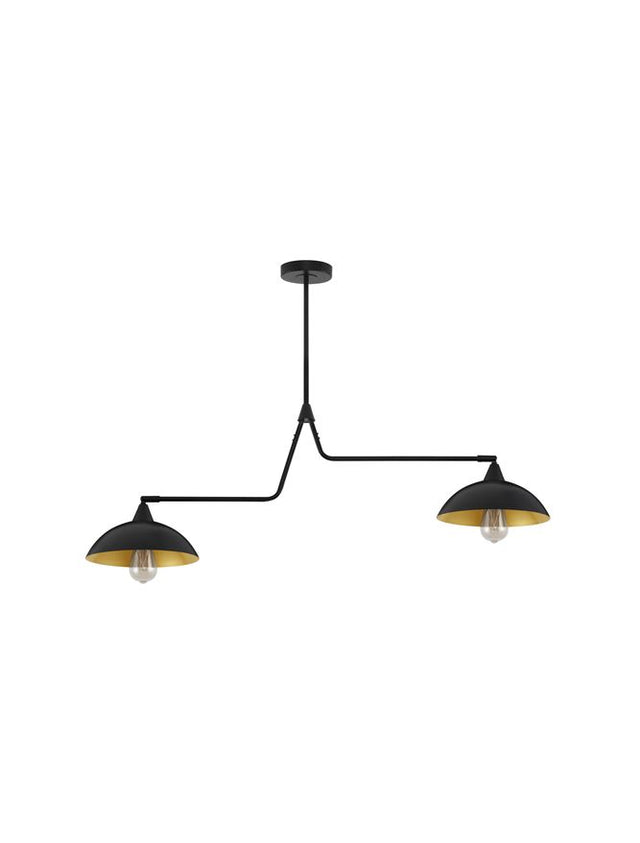 MIRBA Sandy Black Metal Outside Gold Metal Inside LED E27 2x12 Watt 230 Volt IP20 Bulb Excluded L: 113 W: 19 H: 70 cm Fixed height Adjustable