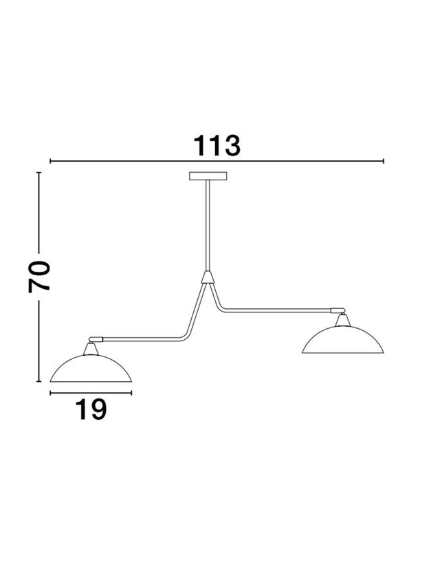 MIRBA Sandy Black Metal Outside Gold Metal Inside LED E27 2x12 Watt 230 Volt IP20 Bulb Excluded L: 113 W: 19 H: 70 cm Fixed height Adjustable