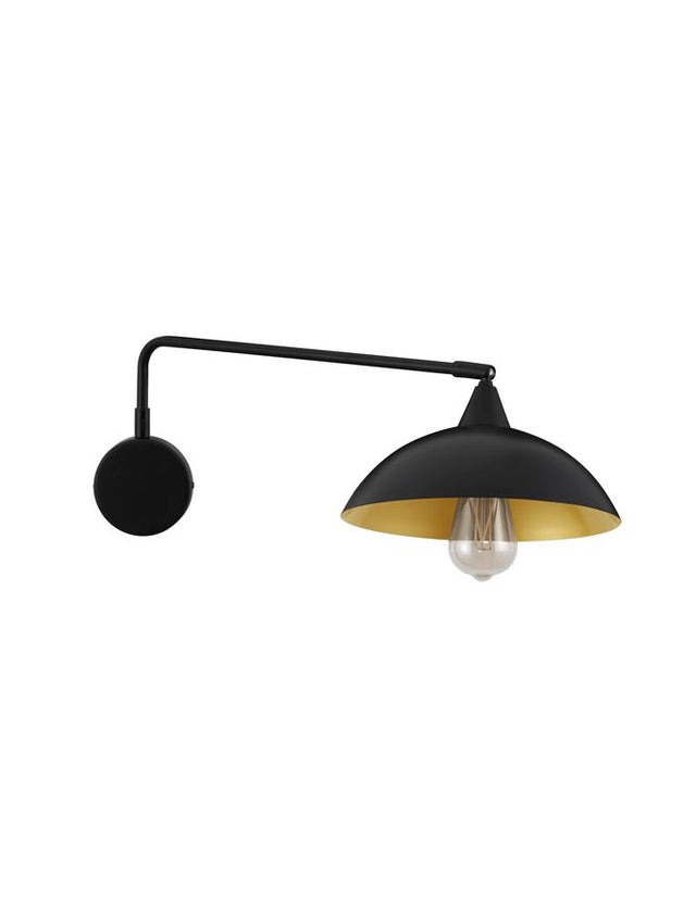 MIRBA Sandy Black Metal Outside Gold Metal Inside LED E27 1x12 Watt 230 Volt IP20 Bulb Excluded L: 27 W: 60 H: 19 cm Adjustable