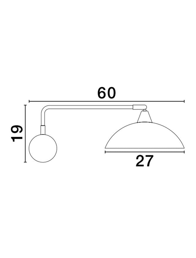 MIRBA Sandy Black Metal Outside Gold Metal Inside LED E27 1x12 Watt 230 Volt IP20 Bulb Excluded L: 27 W: 60 H: 19 cm Adjustable