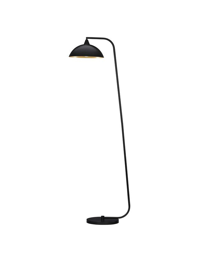 MIRBA Sandy Black Metal Outside Gold Metal Inside LED E27 1x12 Watt 230 Volt IP20 Bulb Excluded Cable Length: 183 cm D: 27 H: 160 cm Adjustable