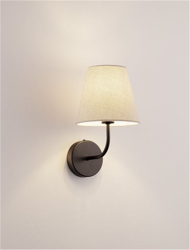 MOIST Black Metal & Cream Fabric Shade LED E27 1x12 Watt 230 Volt IP20 Bulb Excluded D: 17 W: 22.5 H: 29 cm