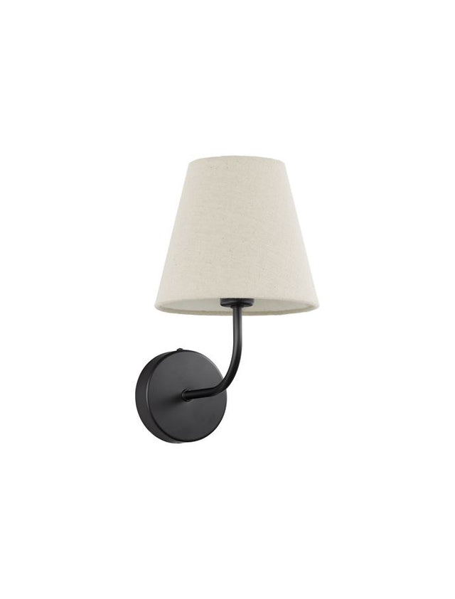 MOIST Black Metal & Cream Fabric Shade LED E27 1x12 Watt 230 Volt IP20 Bulb Excluded D: 17 W: 22.5 H: 29 cm