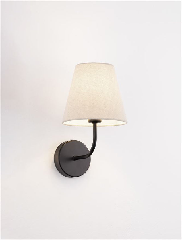 MOIST Black Metal & Cream Fabric Shade LED E27 1x12 Watt 230 Volt IP20 Bulb Excluded D: 17 W: 22.5 H: 29 cm