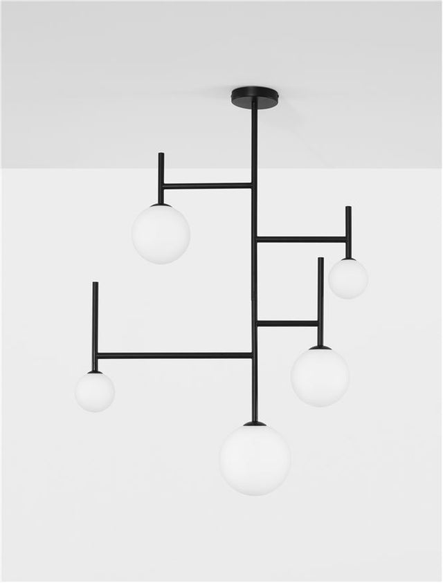 LICATO Opal Glass Sandy Black Aluminium LED G9 5x5 Watt 230 Volt IP20 Bulb Excluded D: 73 H: 100 cm Fixed Height