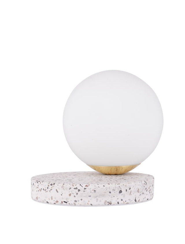 BESON Grey Marble Base Opal Glass LED E14 1x5 Watt 230 Volt IP20 Bulb Excluded Cable Length: 150 cm D: 15 W: 17.5 H: 18 cm