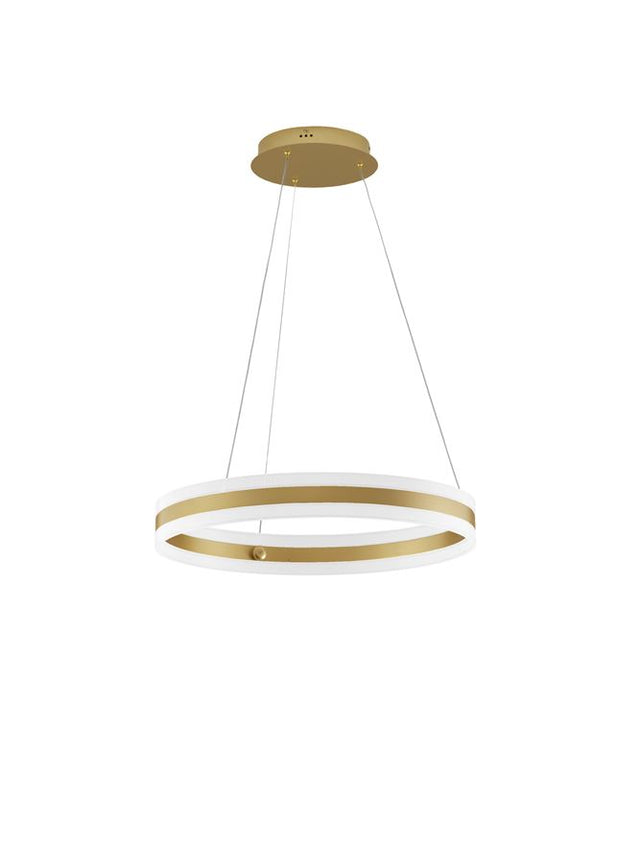 AGOS Triac Dimmable Gold Aluminium & Acrylic LED 75 Watt 230 Volt 2947Lm 3000K IP20 D: 60 H: 150 cm Adjustable Height