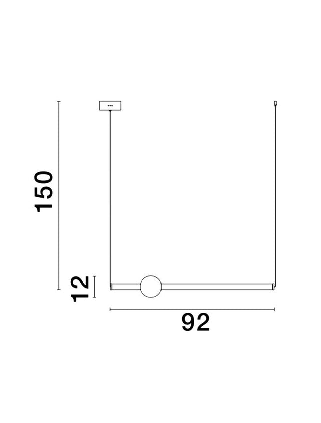 NEUTRON Gold Aluminium & Acrylic LED 11 Watt 230 Volt 693Lm 3000K IP20 L: 92 W: 12 H: 150 cm Adjustable Height