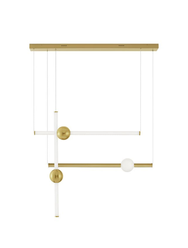 NEUTRON Triac Dimmable Gold Aluminium & Acrylic LED 59 Watt 230 Volt 3687Lm 3000K IP20 L: 109 W: 20 H: 200 cm Adjustable Height