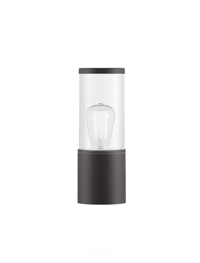 ZOSIA Dark Grey Aluminum & Clear Acrylic LED E27 1x12 Watt 220-240 Volt Blub Excluded IP65 D: 9 W: 12 H: 25 cm