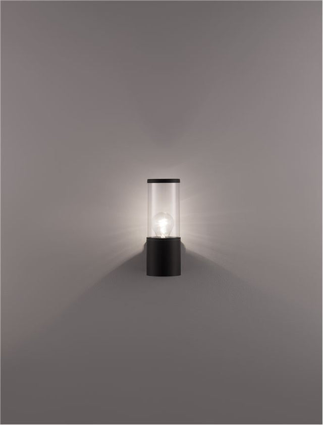 ZOSIA Dark Grey Aluminum & Clear Acrylic LED E27 1x12 Watt 220-240 Volt Blub Excluded IP65 D: 9 W: 12 H: 25 cm