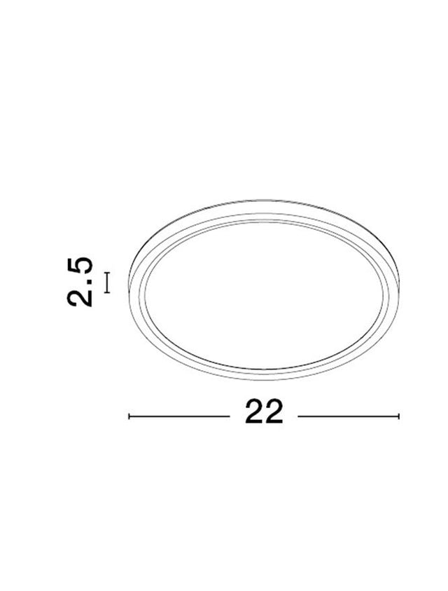 DIXIE White ABS & Acrylic LED 18 Watt 220-240 Volt 1800Lm Selectable - CCT 3000K - 4000K - 6500K IP20 D: 22 H: 2.5 cm SELECTABLE CCT