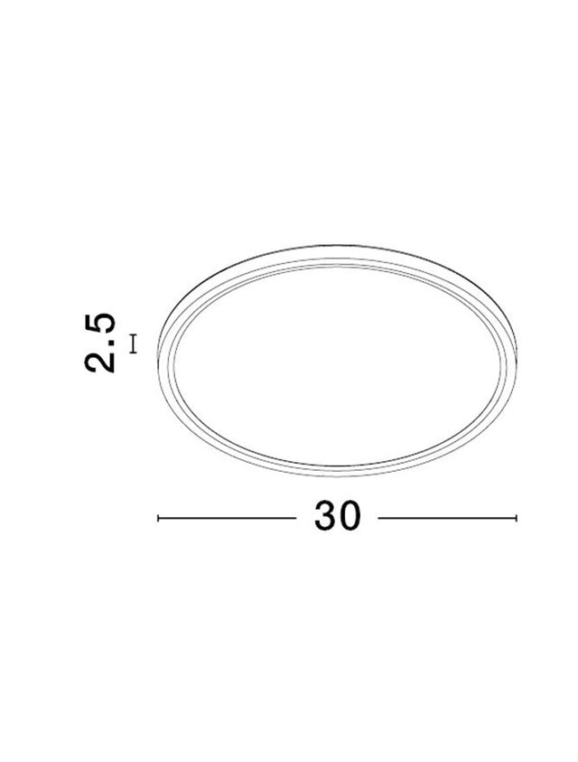 DIXIE White ABS & Acrylic LED 24 Watt 220-240 Volt 2400Lm Selectable - CCT 3000K - 4000K - 6500K IP20 D: 30 H: 2.5 cm SELECTABLE CCT