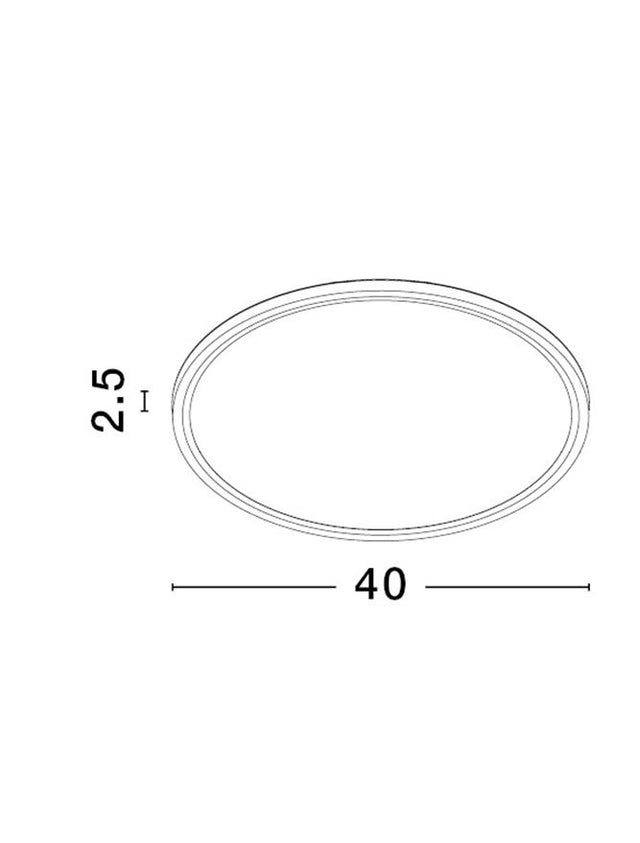 DIXIE Black ABS & Acrylic LED 36 Watt 220-240 Volt 3200Lm Selectable - CCT 3000K - 4000K - 6500K IP20 D: 40 H: 2.5 cm SELECTABLE CCT