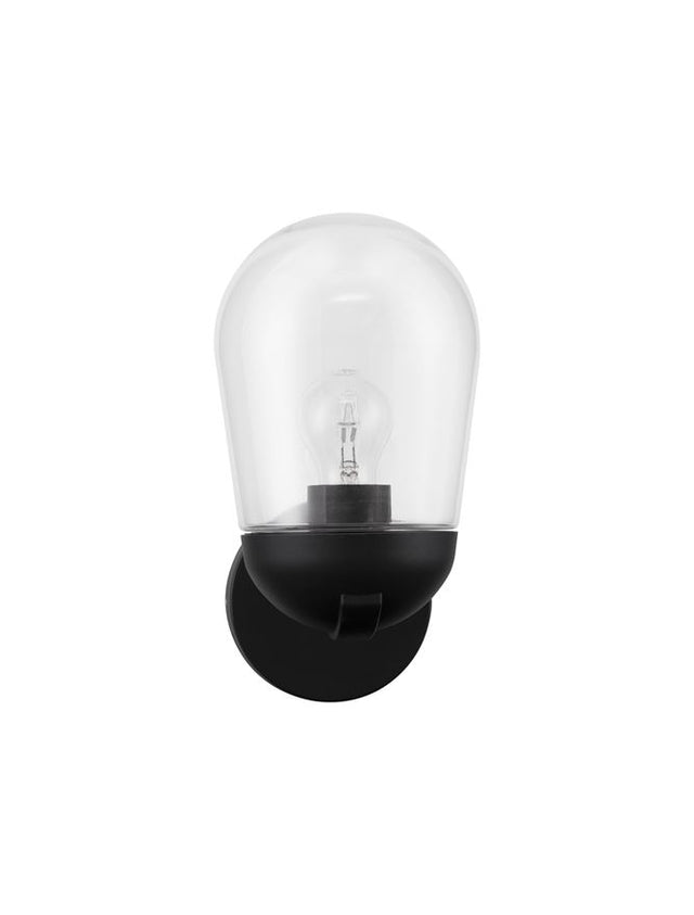 OMIKA Dark Grey Aluminum & Clear Glass LED E27 1x12 Watt 220-240 Volt Bulb Excluded IP54 D: 15 W: 18.5 H: 28 cm