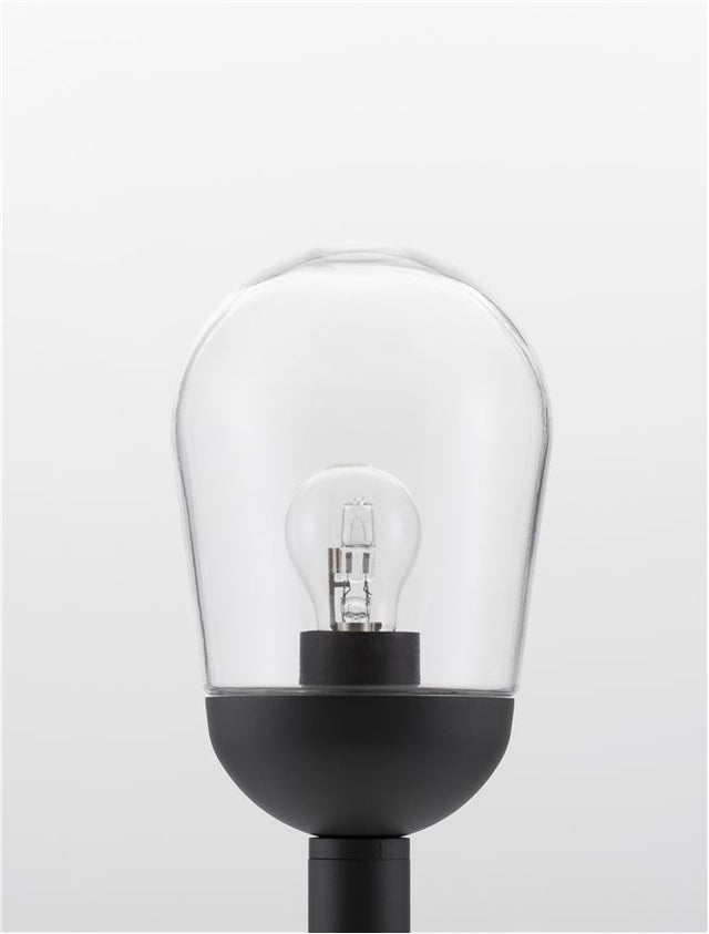 OMIKA Dark Grey Aluminum & Clear Glass LED E27 1x12 Watt 220-240 Volt Bulb Excluded IP54 D: 15 H: 97 cm