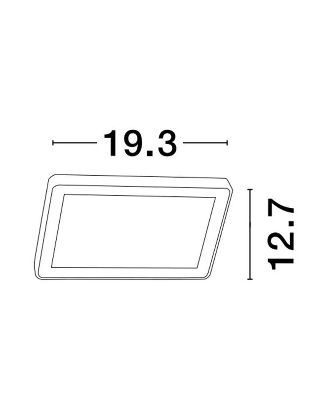 NOBU Sandy Black Aluminium & Tempered Glass Diffuser Silicone Gasket LED 15 Watt 496.9Lm 3000K 220-240V IP65 L: 19.3 W: 4.7 H: 12.7 cm