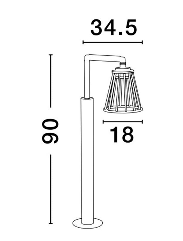 CARINA Black AIuminium LED 6 Watt 279.54 Lm 3000K 220-240V IP65 D: 18 W: 34.5 H: 90 cm