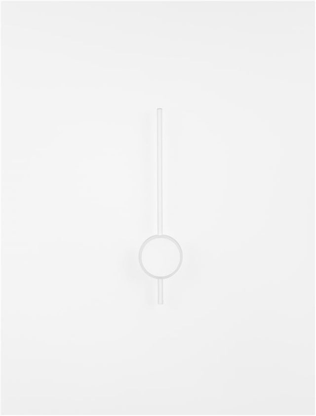 CLOCK Sandy White Aluminium & Acrylic LED 18 Watt 220 Volt 1260Lm 3000K IP20 D: 13.6 W: 6.5 H: 61 cm