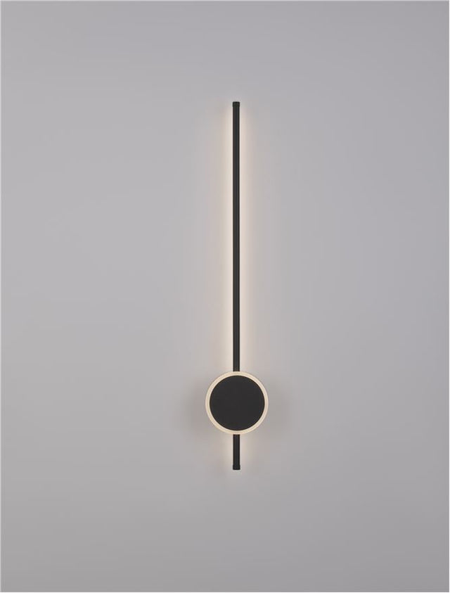 CLOCK Sandy Black Aluminium & Acrylic LED 22 Watt 220 Volt 1560Lm 3000K IP20 D: 13.6 W: 6.5 H: 80 cm