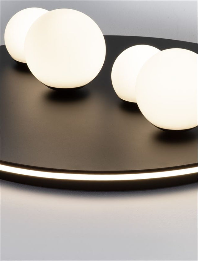 VELNA Triac Dimmable Sandy Black Aluminium Opal Glass LED 63 Watt 220 Volt 2720Lm 3000K IP20 D: 62.2 H: 17.5 cm