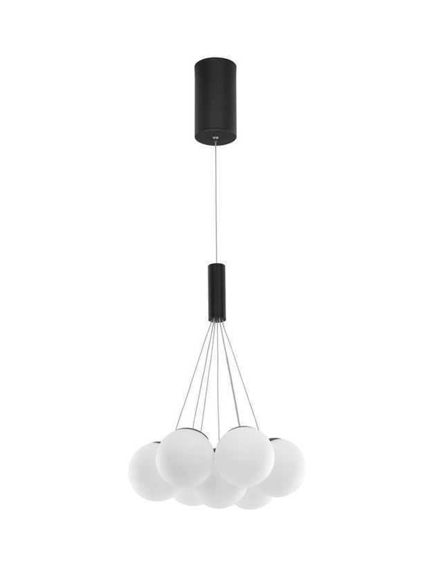 NUVOLE Triac Dimmable Sandy Black Aluminium & Opal Glass LED 49 Watt 220 - 240 Volt 2240Lm 3000K IP20 D: 36 H: 150 cm Adjustable height