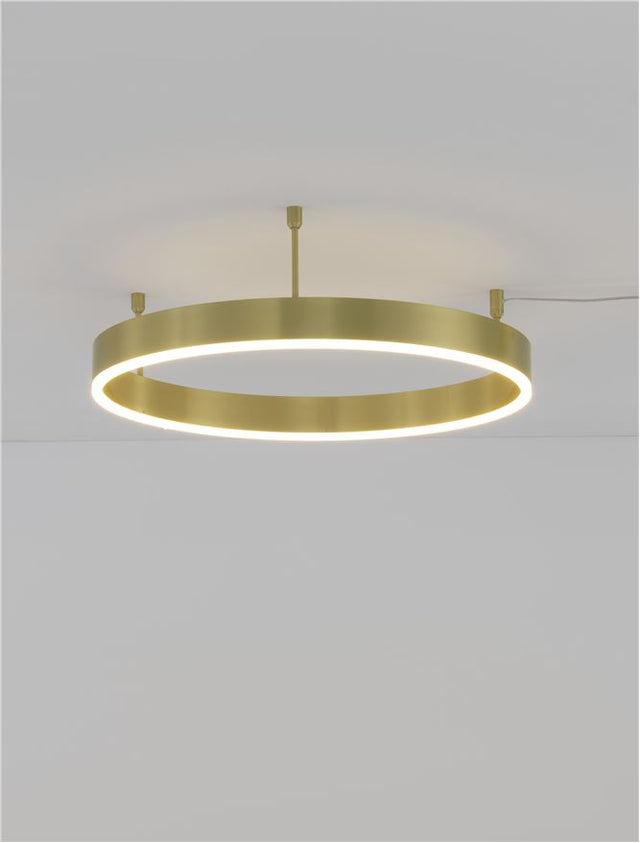 MOTIF Triac Dimmable Brass Gold Aluminium & Acrylic LED 46 Watt 230 Volt 3700Lm 3000K IP20 D: 60 W: 1.2 H: 18 cm