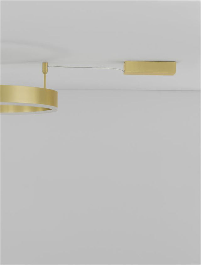 MOTIF Triac Dimmable Brass Gold Aluminium & Acrylic LED 46 Watt 230 Volt 3700Lm 3000K IP20 D: 60 W: 1.2 H: 18 cm