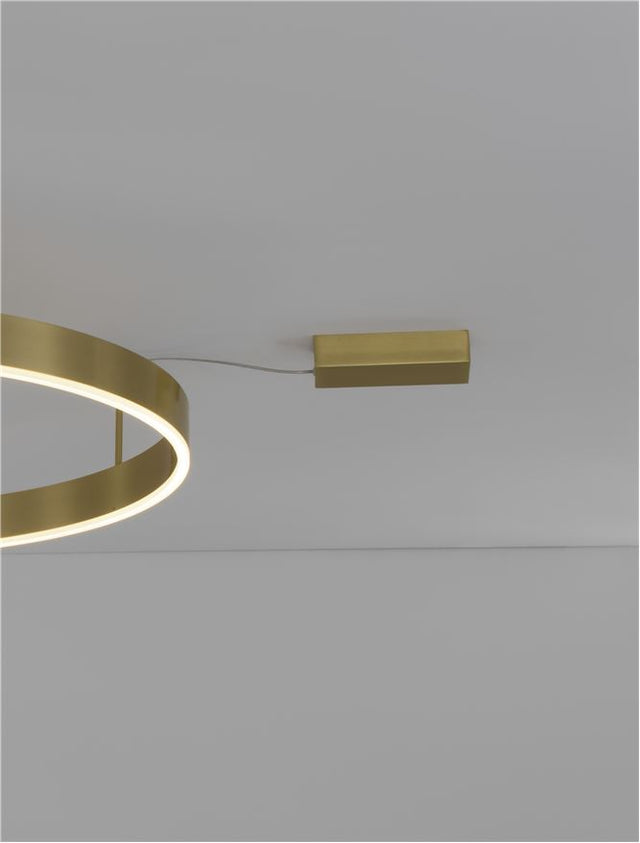 MOTIF Triac Dimmable Brass Gold Aluminium & Acrylic LED 50 Watt 230 Volt 4166Lm 3000K IP20 D: 80 W: 1.2 H: 18 cm