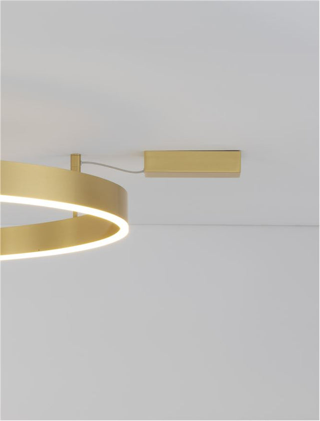 MOTIF Triac Dimmable Brass Gold Aluminium & Acrylic LED 60 Watt 230 Volt 4552Lm 3000K IP20 D: 100 W: 1.2 H: 18 cm