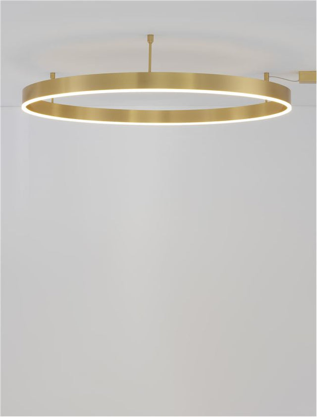 MOTIF Triac Dimmable Brass Gold Aluminium & Acrylic LED 60 Watt 230 Volt 4552Lm 3000K IP20 D: 100 W: 1.2 H: 18 cm