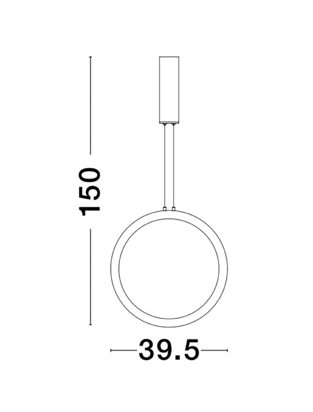 CHANGE Triac Dimmable Sandy Black Aluminium & Acrylic LED 26 Watt 230 Volt 741Lm 3000K IP20 D: 39.5 H: 150 cm Adjustable Height