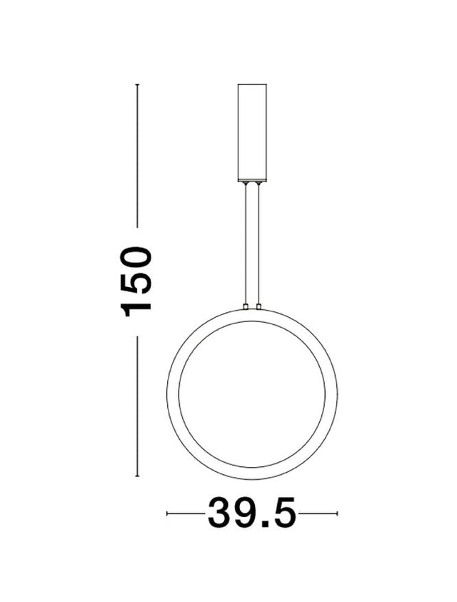 CHANGE Triac Dimmable Brass Gold Aluminium & Acrylic LED 26 Watt 230 Volt 741Lm 3000K IP20 D: 39.5 H: 150 cm Adjustable Height