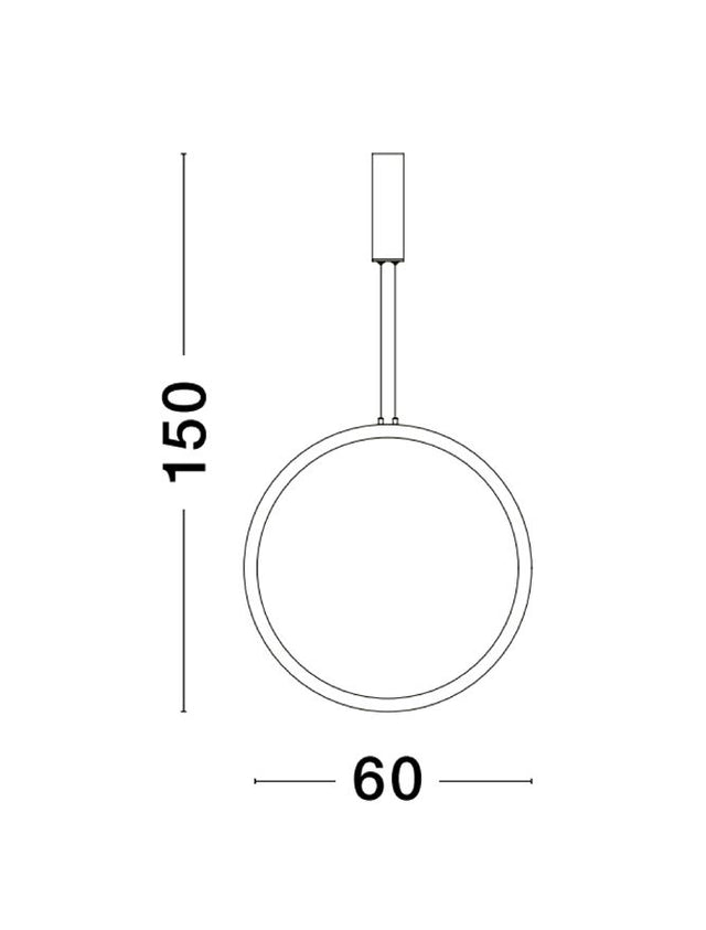 CHANGE Triac Dimmable Sandy Black Aluminium & Acrylic LED 36 Watt 230 Volt 1161Lm 3000K IP20 D: 60 H: 150 cm Adjustable Height