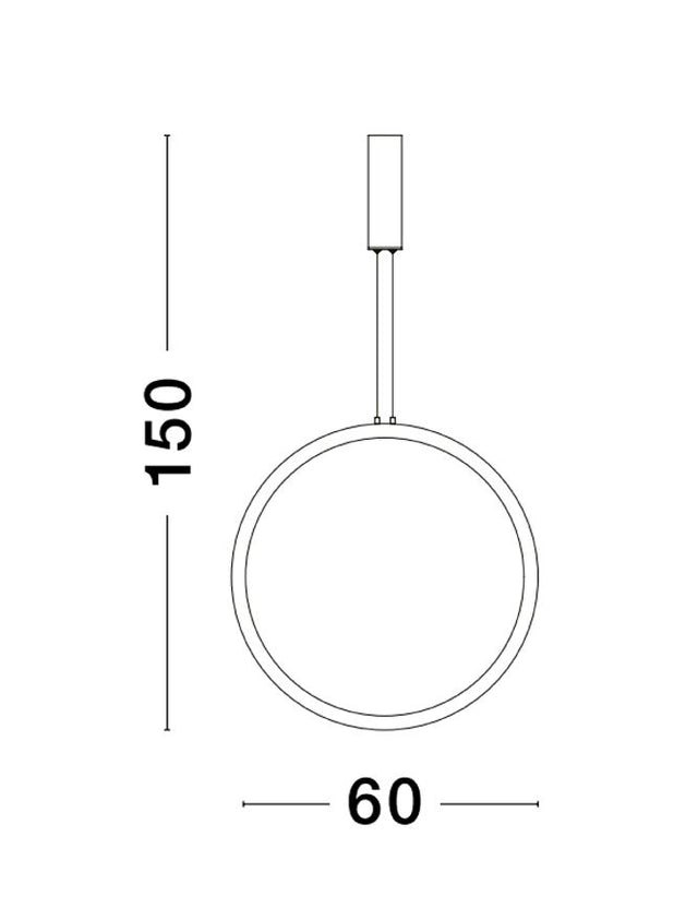 CHANGE Triac Dimmable Brass Gold Aluminium & Acrylic LED 36 Watt 230 Volt 1161Lm 3000K IP20 D: 60 H: 150 cm Adjustable Height