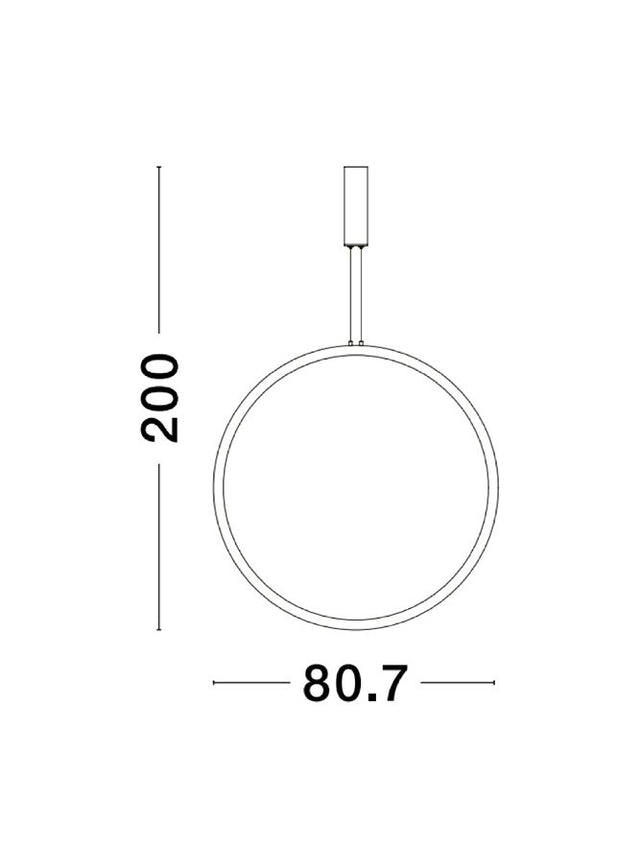 CHANGE Triac Dimmable Sandy Black Aluminium & Acrylic LED 48 Watt 230 Volt 1685Lm 3000K IP20 D: 80.7 H: 200 cm Adjustable Height