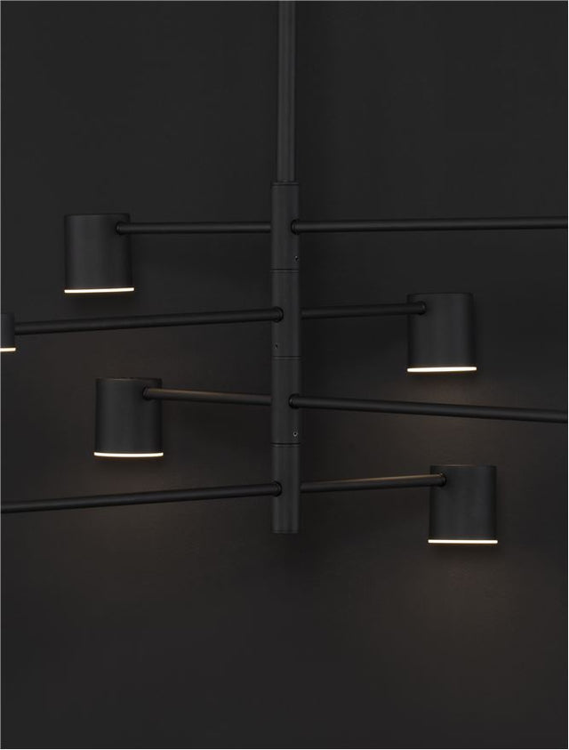 NORDIK Triac Dimmable Black Aluminium & Acrylic LED 40 Watt 230 Volt 690Lm 3000K IP20 D: 100 H: 110 cm Rotatable Fixed Height