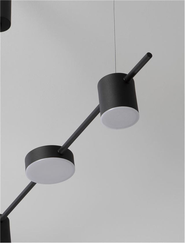 NORDIK Triac Dimmable Black Aluminium & Acrylic LED 29 Watt 230 Volt 560Lm 3000K IP20 L: 127 H: 120 cm Adjustable Height