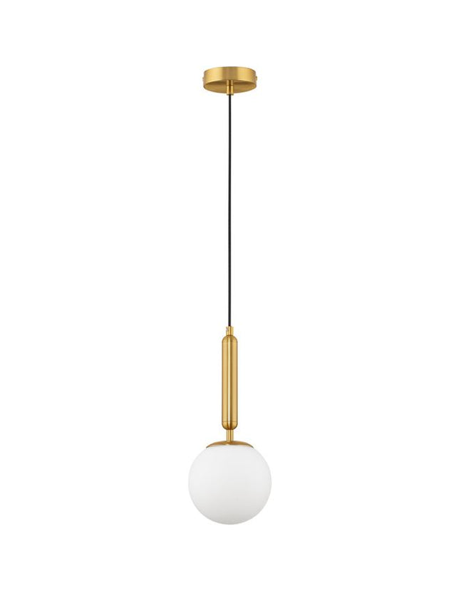 MONET Brass Gold Metal Opal Glass LED E27 1x12 Watt 230 Volt IP20 Bulb Excluded D: 15 H: 185 cm Adjustable height