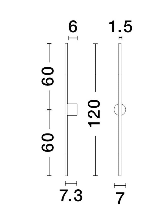 ADEN Sandy Black Aluminium LED 20 Watt 230 Volt 672Lm 3000K IP20 L: 1.5 W: 7.3 H: 120 cm