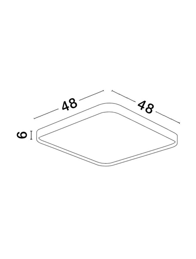 ATHOS Sandy Black Aluminium & Acrylic LED 30 Watt 230 Volt 1800Lm 3000K IP20 L: 48 W: 48 H: 6 cm