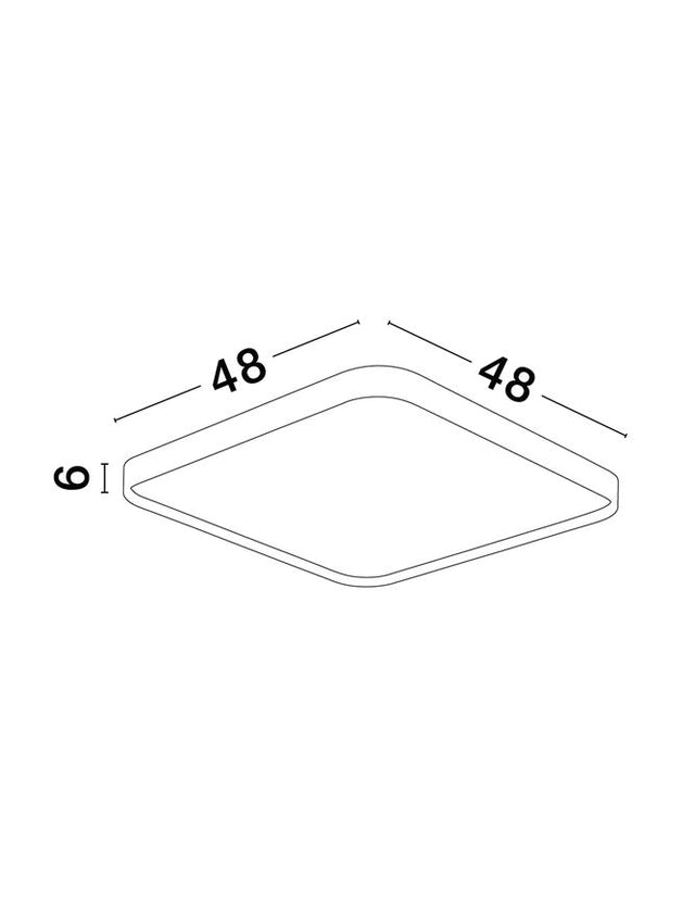 ATHOS Sandy White Aluminium & Acrylic LED 30 Watt 230 Volt 1800Lm 3000K IP20 L: 48 W: 48 H: 6 cm