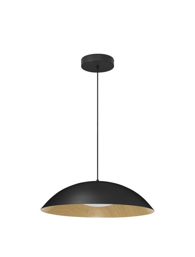 GLIM Triac Dimmable Sandy Black Outside Natural Wood Inside Aluminium & Acrylic LED 42 Watt 230 Volt 2015Lm 3000K IP20 D: 58 H: 120 cm Adjustable Height