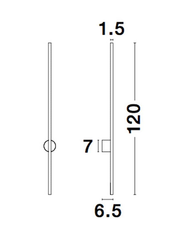 ADEN Sandy Black Aluminium LED 20 Watt 220-240 Volt 1400Lm 3000K IP20 L: 1.5 W: 6.5 H: 120 cm