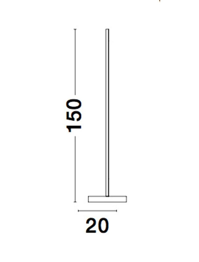 COLBY Sandy Black Aluminium LED 18 Watt 220-240 Volt 1260Lm 3000K IP20 Cable Length: 150 cm D: 20 H: 150 cm