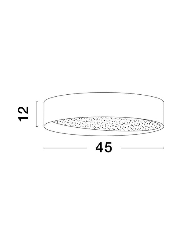 OBY Triac Dimmable Sandy Black Aluminium & Acrylic LED 30 Watt 230 Volt 1800Lm 3000K IP20 D: 45 H: 12 cm