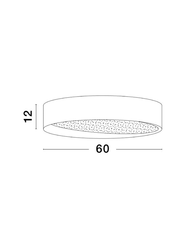 OBY Triac Dimmable Sandy White Aluminium & Acrylic LED 60 Watt 230 Volt 3600Lm 3000K IP20 D: 60 H: 12 cm